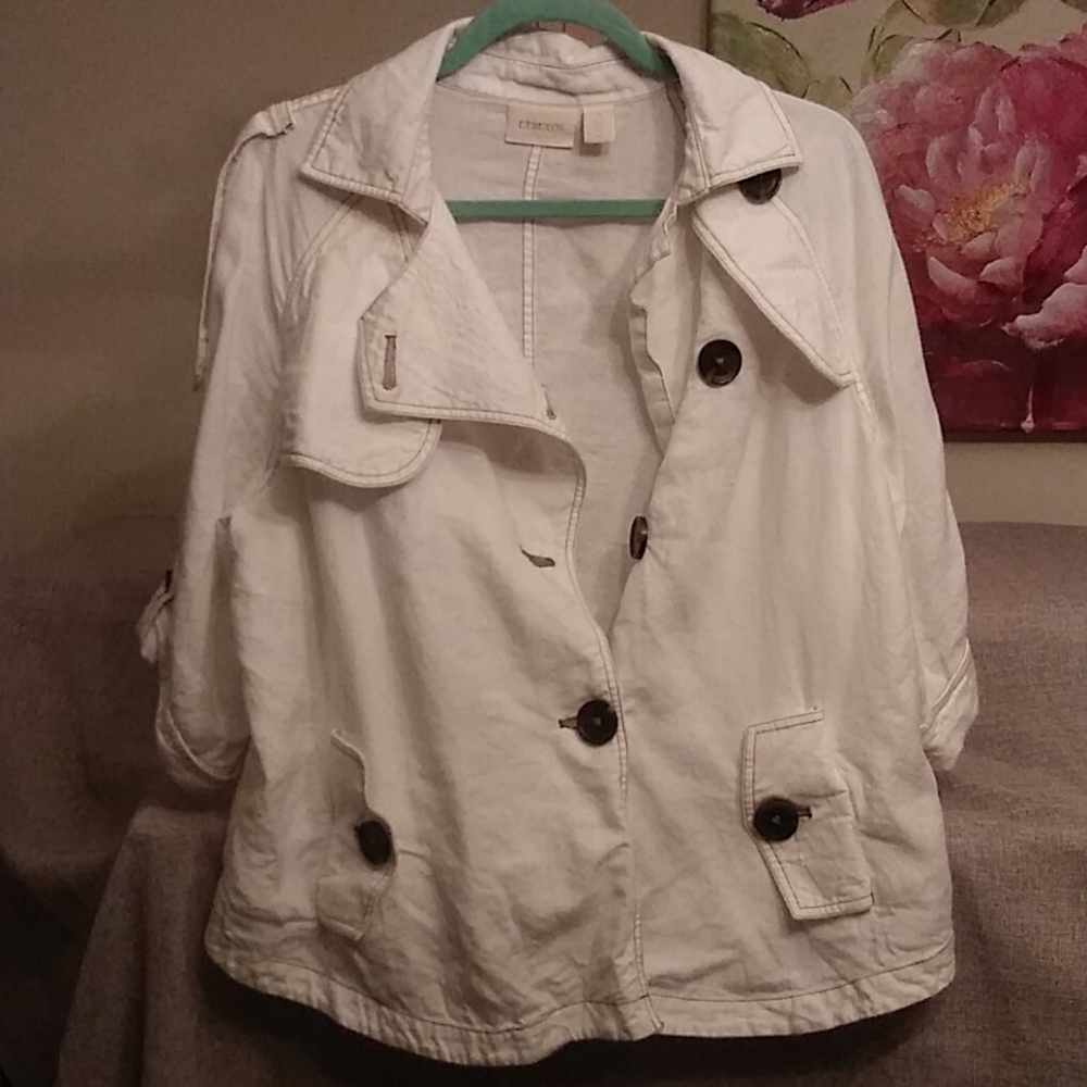 Chico's 3/4 Linen Jacket